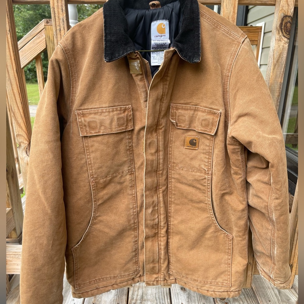 Tan Carhartt utility jacket  Womens Small/ Medium, Boys XL 14/ 16